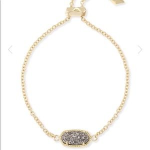 Kendra Scott Gold Elaina Platinum Drusy Bracelet
